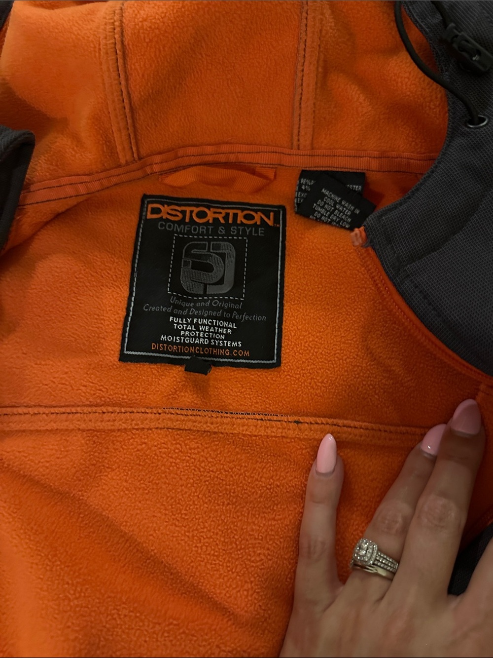 Men's Gray Shell Performance Jacket with Orange Lining - Picture 3 of 7